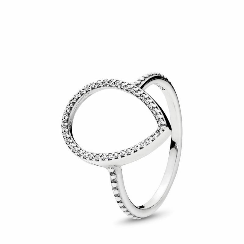 Pandora Australia Teardrop Silhouette Stackable Ring - Sterling Silver | UWQECY947